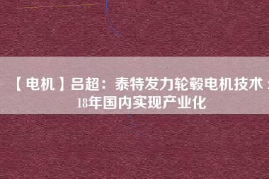 【電機(jī)】呂超：泰特發(fā)力輪轂電機(jī)技術(shù) 2018年國內(nèi)實現(xiàn)產(chǎn)業(yè)化 - TECO東元電機(jī) | 變頻器·伺服電機(jī)·減速機(jī)·電機(jī)解決方案