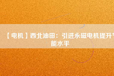 【電機(jī)】西北油田:引進(jìn)永磁電機(jī)提升節(jié)能水平 - TECO東元電機(jī) | 變頻器·伺服電機(jī)·減速機(jī)·電機(jī)解決方案