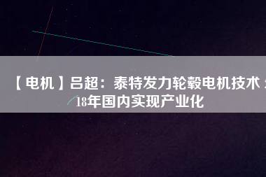 【電機(jī)】呂超：泰特發(fā)力輪轂電機(jī)技術(shù) 2018年國內(nèi)實現(xiàn)產(chǎn)業(yè)化 - TECO東元電機(jī) | 變頻器·伺服電機(jī)·減速機(jī)·電機(jī)解決方案