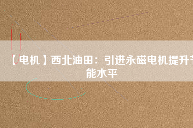 【電機(jī)】西北油田:引進(jìn)永磁電機(jī)提升節(jié)能水平 - TECO東元電機(jī) | 變頻器·伺服電機(jī)·減速機(jī)·電機(jī)解決方案