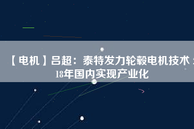 【電機(jī)】呂超：泰特發(fā)力輪轂電機(jī)技術(shù) 2018年國內(nèi)實現(xiàn)產(chǎn)業(yè)化 - TECO東元電機(jī) | 變頻器·伺服電機(jī)·減速機(jī)·電機(jī)解決方案