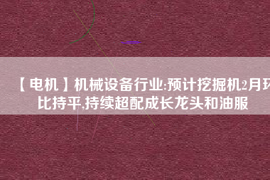 【電機】機械設備行業(yè):預計挖掘機2月環(huán)比持平,持續(xù)超配成長龍頭和油服 - TECO東元電機 | 變頻器·伺服電機·減速機·電機解決方案