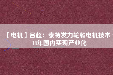 【電機(jī)】呂超：泰特發(fā)力輪轂電機(jī)技術(shù) 2018年國內(nèi)實現(xiàn)產(chǎn)業(yè)化 - TECO東元電機(jī) | 變頻器·伺服電機(jī)·減速機(jī)·電機(jī)解決方案