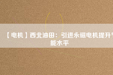 【電機(jī)】西北油田:引進(jìn)永磁電機(jī)提升節(jié)能水平 - TECO東元電機(jī) | 變頻器·伺服電機(jī)·減速機(jī)·電機(jī)解決方案