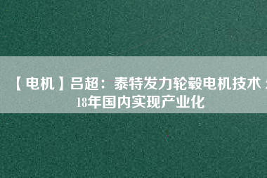 【電機(jī)】呂超：泰特發(fā)力輪轂電機(jī)技術(shù) 2018年國內(nèi)實現(xiàn)產(chǎn)業(yè)化 - TECO東元電機(jī) | 變頻器·伺服電機(jī)·減速機(jī)·電機(jī)解決方案