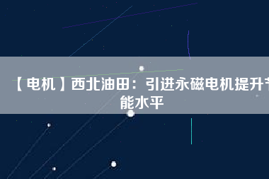 【電機(jī)】西北油田:引進(jìn)永磁電機(jī)提升節(jié)能水平 - TECO東元電機(jī) | 變頻器·伺服電機(jī)·減速機(jī)·電機(jī)解決方案