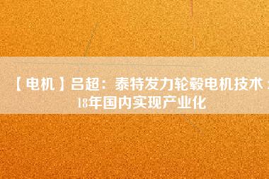 【電機(jī)】呂超：泰特發(fā)力輪轂電機(jī)技術(shù) 2018年國內(nèi)實現(xiàn)產(chǎn)業(yè)化 - TECO東元電機(jī) | 變頻器·伺服電機(jī)·減速機(jī)·電機(jī)解決方案