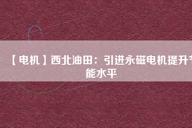 【電機(jī)】西北油田:引進(jìn)永磁電機(jī)提升節(jié)能水平 - TECO東元電機(jī) | 變頻器·伺服電機(jī)·減速機(jī)·電機(jī)解決方案