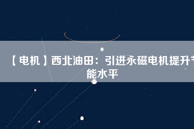 【電機(jī)】西北油田:引進(jìn)永磁電機(jī)提升節(jié)能水平 - TECO東元電機(jī) | 變頻器·伺服電機(jī)·減速機(jī)·電機(jī)解決方案