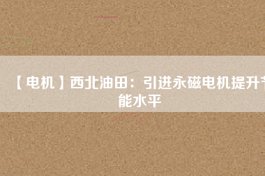 【電機(jī)】西北油田:引進(jìn)永磁電機(jī)提升節(jié)能水平 - TECO東元電機(jī) | 變頻器·伺服電機(jī)·減速機(jī)·電機(jī)解決方案