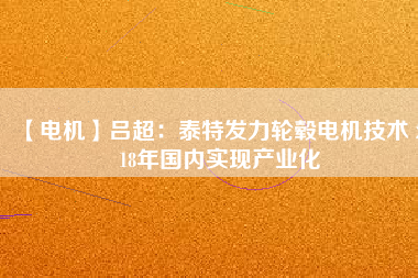 【電機(jī)】呂超：泰特發(fā)力輪轂電機(jī)技術(shù) 2018年國內(nèi)實現(xiàn)產(chǎn)業(yè)化 - TECO東元電機(jī) | 變頻器·伺服電機(jī)·減速機(jī)·電機(jī)解決方案