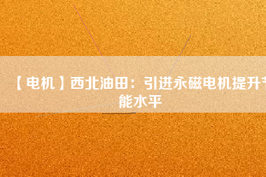【電機(jī)】西北油田:引進(jìn)永磁電機(jī)提升節(jié)能水平 - TECO東元電機(jī) | 變頻器·伺服電機(jī)·減速機(jī)·電機(jī)解決方案