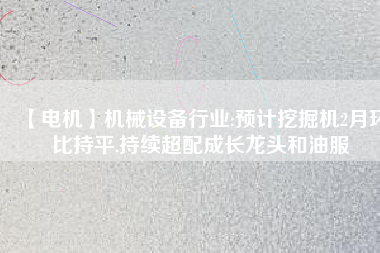 【電機】機械設備行業(yè):預計挖掘機2月環(huán)比持平,持續(xù)超配成長龍頭和油服 - TECO東元電機 | 變頻器·伺服電機·減速機·電機解決方案