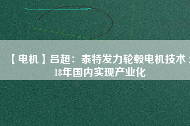 【電機(jī)】呂超：泰特發(fā)力輪轂電機(jī)技術(shù) 2018年國內(nèi)實現(xiàn)產(chǎn)業(yè)化 - TECO東元電機(jī) | 變頻器·伺服電機(jī)·減速機(jī)·電機(jī)解決方案