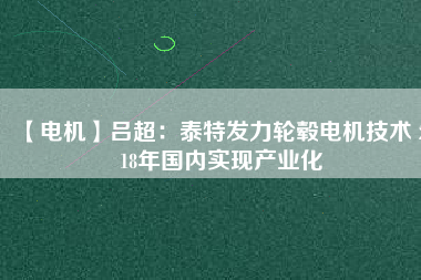 【電機(jī)】呂超：泰特發(fā)力輪轂電機(jī)技術(shù) 2018年國內(nèi)實現(xiàn)產(chǎn)業(yè)化 - TECO東元電機(jī) | 變頻器·伺服電機(jī)·減速機(jī)·電機(jī)解決方案