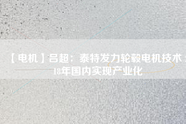 【電機(jī)】呂超：泰特發(fā)力輪轂電機(jī)技術(shù) 2018年國內(nèi)實現(xiàn)產(chǎn)業(yè)化 - TECO東元電機(jī) | 變頻器·伺服電機(jī)·減速機(jī)·電機(jī)解決方案