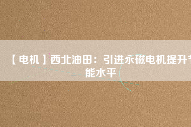 【電機(jī)】西北油田:引進(jìn)永磁電機(jī)提升節(jié)能水平 - TECO東元電機(jī) | 變頻器·伺服電機(jī)·減速機(jī)·電機(jī)解決方案