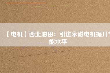 【電機(jī)】西北油田:引進(jìn)永磁電機(jī)提升節(jié)能水平 - TECO東元電機(jī) | 變頻器·伺服電機(jī)·減速機(jī)·電機(jī)解決方案