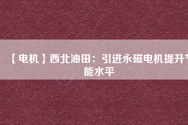 【電機(jī)】西北油田:引進(jìn)永磁電機(jī)提升節(jié)能水平 - TECO東元電機(jī) | 變頻器·伺服電機(jī)·減速機(jī)·電機(jī)解決方案