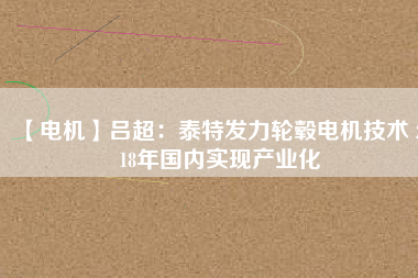 【電機(jī)】呂超：泰特發(fā)力輪轂電機(jī)技術(shù) 2018年國內(nèi)實現(xiàn)產(chǎn)業(yè)化 - TECO東元電機(jī) | 變頻器·伺服電機(jī)·減速機(jī)·電機(jī)解決方案