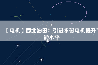 【電機(jī)】西北油田:引進(jìn)永磁電機(jī)提升節(jié)能水平 - TECO東元電機(jī) | 變頻器·伺服電機(jī)·減速機(jī)·電機(jī)解決方案
