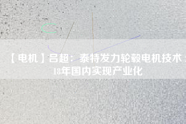 【電機(jī)】呂超：泰特發(fā)力輪轂電機(jī)技術(shù) 2018年國內(nèi)實現(xiàn)產(chǎn)業(yè)化 - TECO東元電機(jī) | 變頻器·伺服電機(jī)·減速機(jī)·電機(jī)解決方案