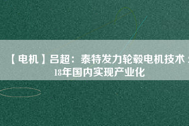 【電機(jī)】呂超：泰特發(fā)力輪轂電機(jī)技術(shù) 2018年國內(nèi)實現(xiàn)產(chǎn)業(yè)化 - TECO東元電機(jī) | 變頻器·伺服電機(jī)·減速機(jī)·電機(jī)解決方案