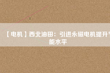 【電機(jī)】西北油田:引進(jìn)永磁電機(jī)提升節(jié)能水平 - TECO東元電機(jī) | 變頻器·伺服電機(jī)·減速機(jī)·電機(jī)解決方案
