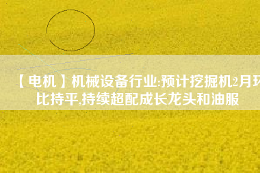【電機】機械設備行業(yè):預計挖掘機2月環(huán)比持平,持續(xù)超配成長龍頭和油服 - TECO東元電機 | 變頻器·伺服電機·減速機·電機解決方案
