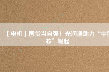 【電機】國貨當自強！光潤通助力“中國芯”崛起 - TECO東元電機 | 變頻器·伺服電機·減速機·電機解決方案