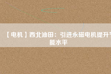【電機(jī)】西北油田:引進(jìn)永磁電機(jī)提升節(jié)能水平 - TECO東元電機(jī) | 變頻器·伺服電機(jī)·減速機(jī)·電機(jī)解決方案