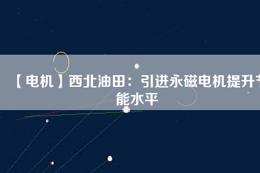 【電機(jī)】西北油田:引進(jìn)永磁電機(jī)提升節(jié)能水平 - TECO東元電機(jī) | 變頻器·伺服電機(jī)·減速機(jī)·電機(jī)解決方案