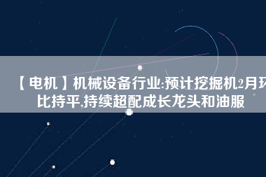 【電機】機械設備行業(yè):預計挖掘機2月環(huán)比持平,持續(xù)超配成長龍頭和油服 - TECO東元電機 | 變頻器·伺服電機·減速機·電機解決方案
