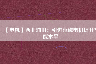 【電機(jī)】西北油田:引進(jìn)永磁電機(jī)提升節(jié)能水平 - TECO東元電機(jī) | 變頻器·伺服電機(jī)·減速機(jī)·電機(jī)解決方案