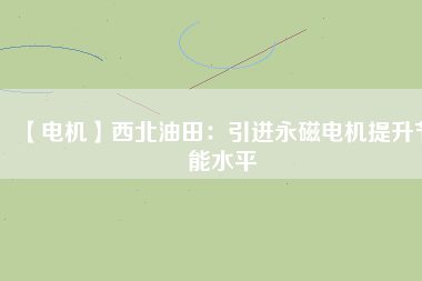 【電機(jī)】西北油田:引進(jìn)永磁電機(jī)提升節(jié)能水平 - TECO東元電機(jī) | 變頻器·伺服電機(jī)·減速機(jī)·電機(jī)解決方案