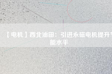 【電機(jī)】西北油田:引進(jìn)永磁電機(jī)提升節(jié)能水平 - TECO東元電機(jī) | 變頻器·伺服電機(jī)·減速機(jī)·電機(jī)解決方案