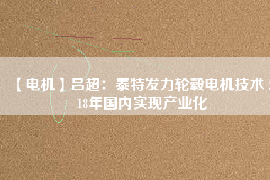 【電機(jī)】呂超：泰特發(fā)力輪轂電機(jī)技術(shù) 2018年國內(nèi)實現(xiàn)產(chǎn)業(yè)化 - TECO東元電機(jī) | 變頻器·伺服電機(jī)·減速機(jī)·電機(jī)解決方案