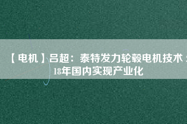 【電機(jī)】呂超：泰特發(fā)力輪轂電機(jī)技術(shù) 2018年國內(nèi)實現(xiàn)產(chǎn)業(yè)化 - TECO東元電機(jī) | 變頻器·伺服電機(jī)·減速機(jī)·電機(jī)解決方案