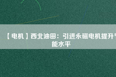【電機(jī)】西北油田:引進(jìn)永磁電機(jī)提升節(jié)能水平 - TECO東元電機(jī) | 變頻器·伺服電機(jī)·減速機(jī)·電機(jī)解決方案