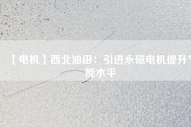 【電機(jī)】西北油田:引進(jìn)永磁電機(jī)提升節(jié)能水平 - TECO東元電機(jī) | 變頻器·伺服電機(jī)·減速機(jī)·電機(jī)解決方案