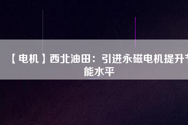 【電機(jī)】西北油田:引進(jìn)永磁電機(jī)提升節(jié)能水平 - TECO東元電機(jī) | 變頻器·伺服電機(jī)·減速機(jī)·電機(jī)解決方案