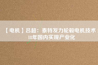 【電機(jī)】呂超：泰特發(fā)力輪轂電機(jī)技術(shù) 2018年國內(nèi)實現(xiàn)產(chǎn)業(yè)化 - TECO東元電機(jī) | 變頻器·伺服電機(jī)·減速機(jī)·電機(jī)解決方案