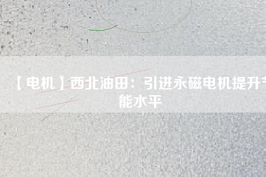 【電機(jī)】西北油田:引進(jìn)永磁電機(jī)提升節(jié)能水平 - TECO東元電機(jī) | 變頻器·伺服電機(jī)·減速機(jī)·電機(jī)解決方案