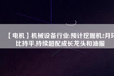 【電機】機械設備行業(yè):預計挖掘機2月環(huán)比持平,持續(xù)超配成長龍頭和油服 - TECO東元電機 | 變頻器·伺服電機·減速機·電機解決方案