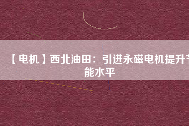 【電機(jī)】西北油田:引進(jìn)永磁電機(jī)提升節(jié)能水平 - TECO東元電機(jī) | 變頻器·伺服電機(jī)·減速機(jī)·電機(jī)解決方案