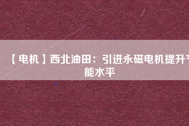 【電機(jī)】西北油田:引進(jìn)永磁電機(jī)提升節(jié)能水平 - TECO東元電機(jī) | 變頻器·伺服電機(jī)·減速機(jī)·電機(jī)解決方案