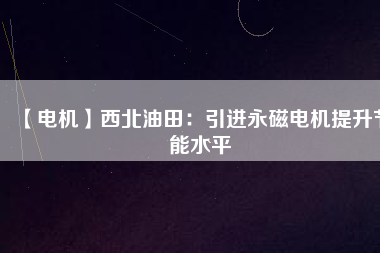 【電機(jī)】西北油田:引進(jìn)永磁電機(jī)提升節(jié)能水平 - TECO東元電機(jī) | 變頻器·伺服電機(jī)·減速機(jī)·電機(jī)解決方案