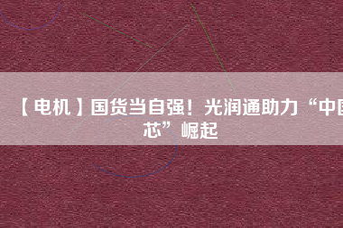 【電機】國貨當自強！光潤通助力“中國芯”崛起 - TECO東元電機 | 變頻器·伺服電機·減速機·電機解決方案
