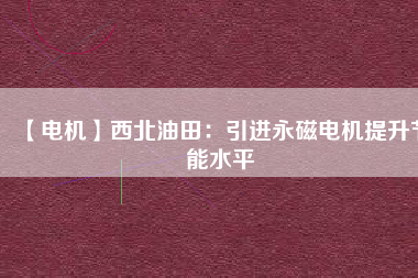 【電機(jī)】西北油田:引進(jìn)永磁電機(jī)提升節(jié)能水平 - TECO東元電機(jī) | 變頻器·伺服電機(jī)·減速機(jī)·電機(jī)解決方案