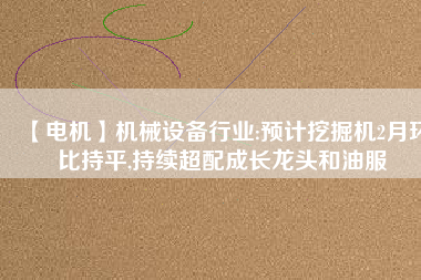 【電機】機械設備行業(yè):預計挖掘機2月環(huán)比持平,持續(xù)超配成長龍頭和油服 - TECO東元電機 | 變頻器·伺服電機·減速機·電機解決方案